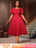 AOMEIDRESS Three-dimensional Decoration A Line Gown for Women Formal Red / S