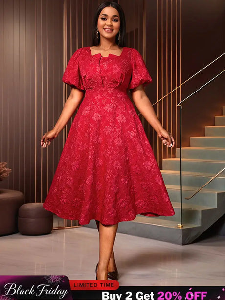 AOMEIDRESS Three-dimensional Decoration A Line Gown for Women Formal Red / S
