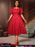 AOMEIDRESS Three-dimensional Decoration A Line Gown for Women Formal Red / S