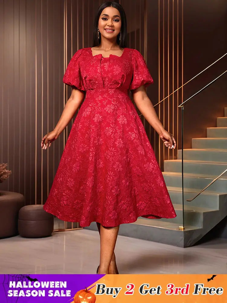 AOMEIDRESS Three-dimensional Decoration A Line Gown for Women Formal Red / S