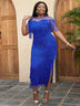blue tassel party dresses for women