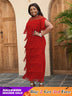 red elegant chic tassel dress