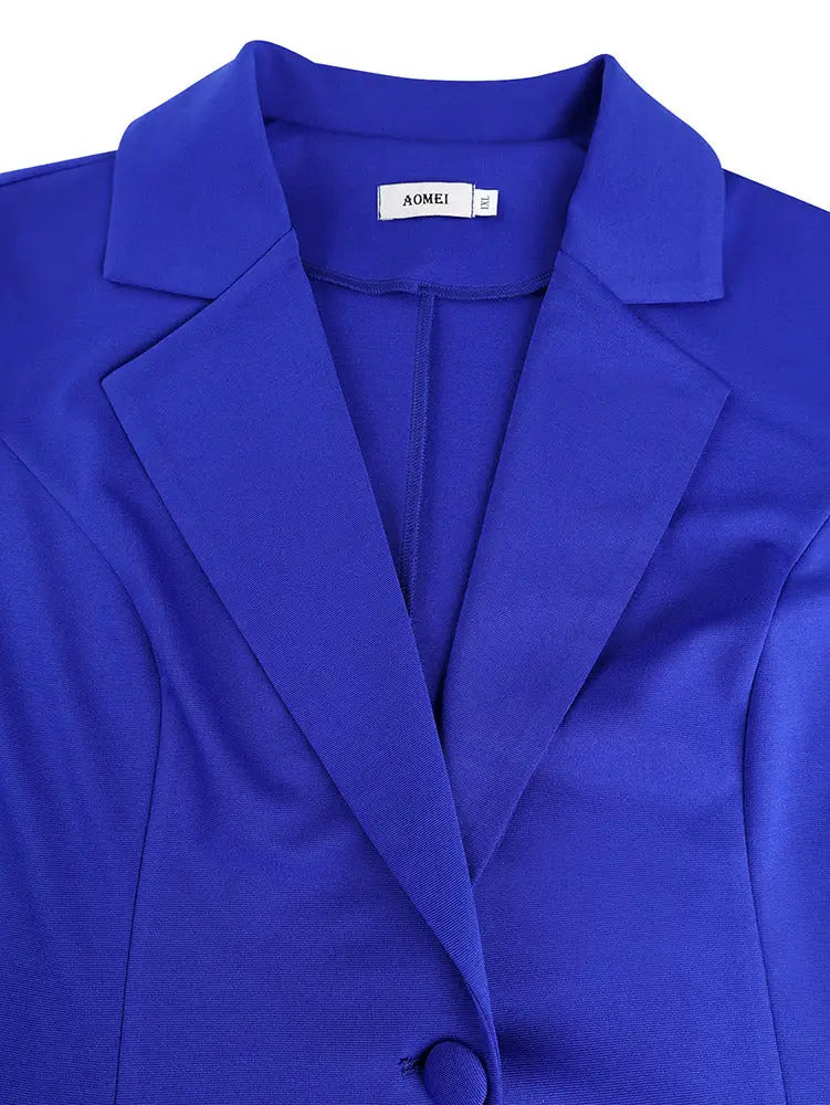 AOMEIDRESS Two Piece Set Button Up Blazer High Waist Pant Suit Office