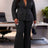 AOMEIDRESS Two Piece Set Button Up Blazer High Waist Pant Suit Office - Black / S
