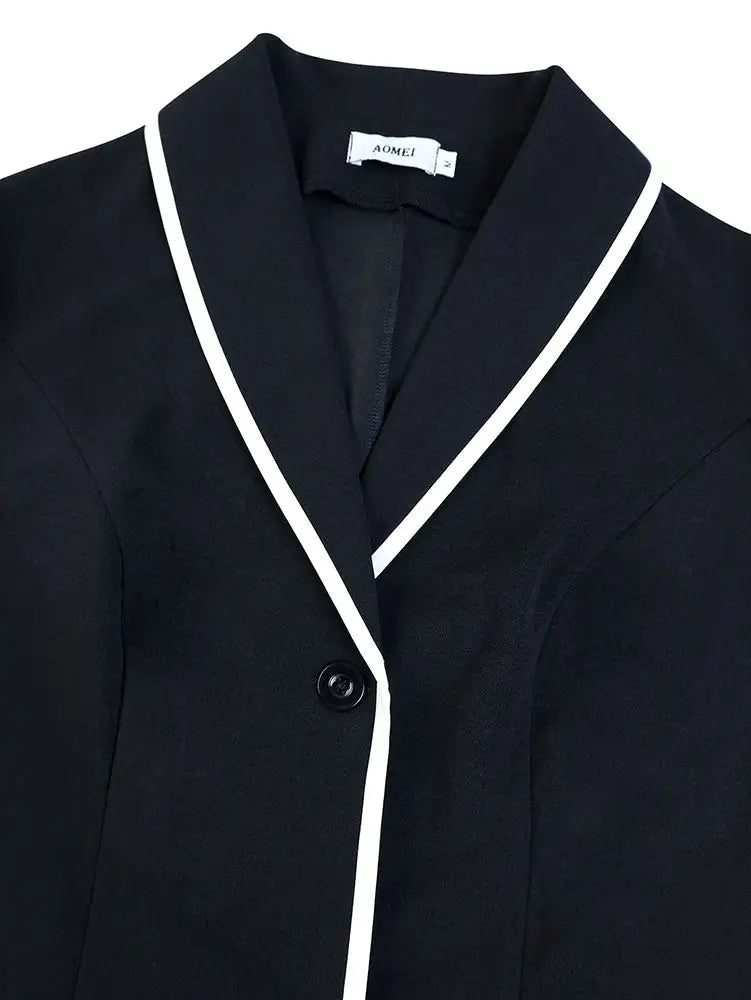 AOMEIDRESS Two Piece Set V Neck Top Slim Pants Casual Outings Wear