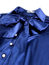 AOMEIDRESS Two Piece Sets Bow Tie Blouse Package Hip Mermaid Skirts
