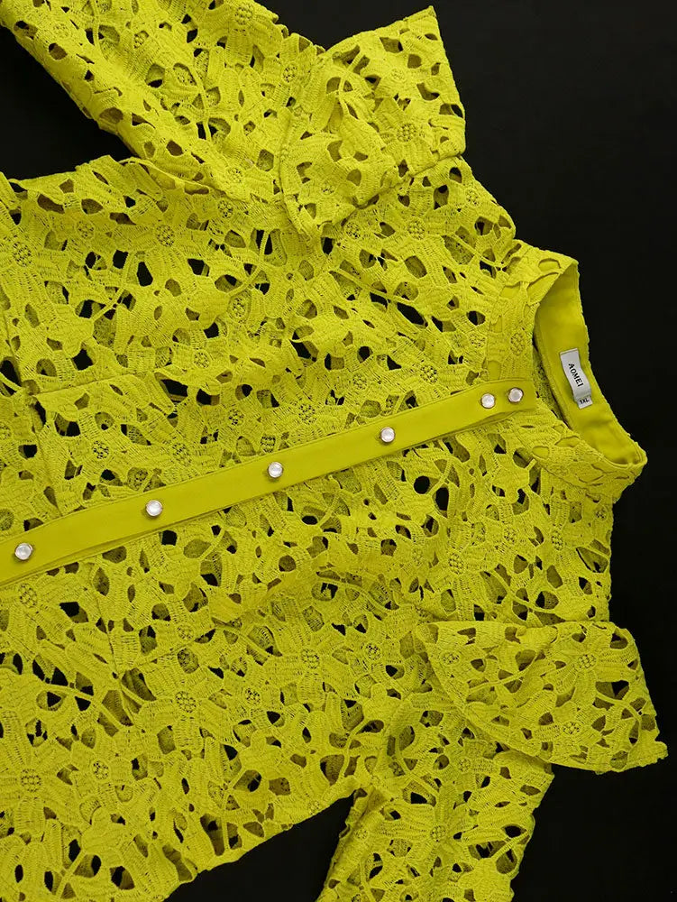 AOMEIDRESS Two Pieces Set Long Flare Sleeves Coat with Spaghetti Strap