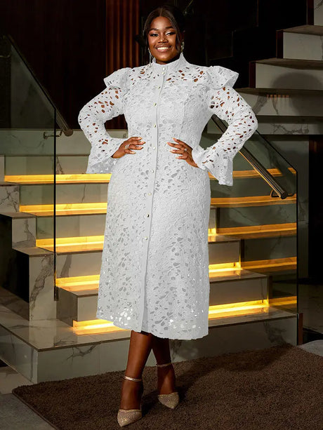 AOMEIDRESS Two Pieces Set Long Flare Sleeves Coat with Spaghetti Strap White / L