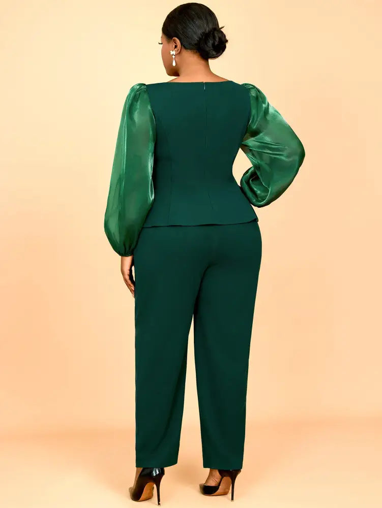 AOMEIDRESS Two Pieces Sets Simple Elegant Causal Suits Long Sleeve