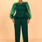 AOMEIDRESS Two Pieces Sets Simple Elegant Causal Suits Long Sleeve DarkGreen / 0XL