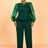AOMEIDRESS Two Pieces Sets Simple Elegant Causal Suits Long Sleeve DarkGreen / 0XL