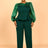 AOMEIDRESS Two Pieces Sets Simple Elegant Causal Suits Long Sleeve DarkGreen / 0XL