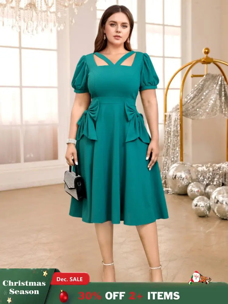 v neck cut out a line dresses for women