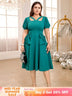 v neck cut out a line dresses for women
