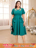 v neck cut out a line dresses for women