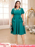 v neck cut out a line dresses for women