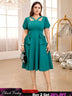 v neck cut out a line dresses for women