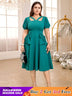 v neck cut out a line dresses for women