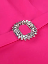 AOMEIDRESS V Neck Dress Long Sleeves Ruffles Asymmetrical High Waist