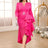 AOMEIDRESS V Neck Dress Long Sleeves Ruffles Asymmetrical High Waist Rose / S