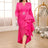 AOMEIDRESS V Neck Dress Long Sleeves Ruffles Asymmetrical High Waist Rose / S