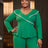 AOMEIDRESS V Neck Peplum Green Top with Rhinestone Trim Causal Church Green / L