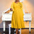 yellow v neck pleated dresses for women