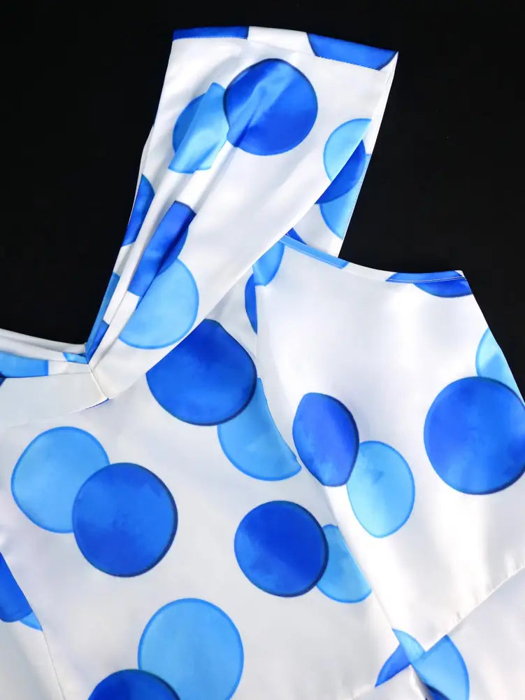 AOMEIDRESS V Neck Vintage Polka Dot Dress Elegant A Line Silhouette
