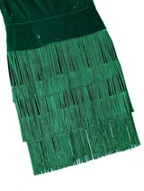 AOMEIDRESS Velvet Tassel Bodycon Dress Fringe Hem Christmas Gowns