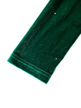 AOMEIDRESS Velvet Tassel Bodycon Dress Fringe Hem Christmas Gowns