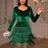 AOMEIDRESS Velvet Tassel Bodycon Dress Fringe Hem Christmas Gowns DarkBlue / S