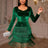 AOMEIDRESS Velvet Tassel Bodycon Dress Fringe Hem Christmas Gowns DarkBlue / S