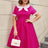 AOMEIDRESS Vintage A Line Polka Dot Dress Contrast Color Design
