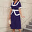 AOMEIDRESS Vintage Pink Dress Colorblock A Line Spring Style Navy / S