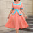 AOMEIDRESS Vintage Pink Dress Colorblock A Line Spring Style Pink / S