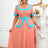 AOMEIDRESS Vintage Pink Dress Half Sleeves V Neck A Line Spring Style Pink / 0XL