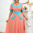 AOMEIDRESS Vintage Pink Dress Half Sleeves V Neck A Line Spring Style Pink / 0XL