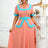 AOMEIDRESS Vintage Pink Dress Half Sleeves V Neck A Line Spring Style Pink / 0XL