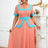AOMEIDRESS Vintage Pink Dress Half Sleeves V Neck A Line Spring Style Pink / 0XL