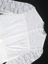 Vintage Style White Lace Dress with Long Sleeves for Women

