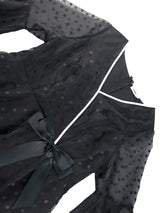 AOMEIDRESS Vintage Swing Dress A Line Dot Plus Size Bow Flare Sleeve