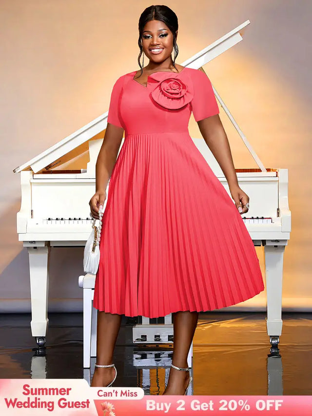 AOMEIDRESS Wedding Guest Dresses Classy Church Dresses for Woman 2025 WatermelonRed / S