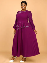 AOMEIDRESS Wedding Guest Dresses for Big Tummy Chiffon Pleated