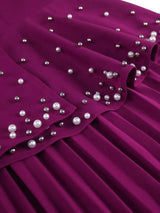 AOMEIDRESS Wedding Guest Dresses for Big Tummy Chiffon Pleated