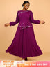 AOMEIDRESS Wedding Guest Dresses for Big Tummy Chiffon Pleated S / Purple