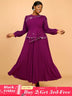 AOMEIDRESS Wedding Guest Dresses for Big Tummy Chiffon Pleated S / Purple