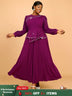 AOMEIDRESS Wedding Guest Dresses for Big Tummy Chiffon Pleated S / Purple