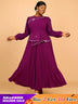 AOMEIDRESS Wedding Guest Dresses for Big Tummy Chiffon Pleated S / Purple