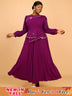 AOMEIDRESS Wedding Guest Dresses for Big Tummy Chiffon Pleated S / Purple