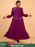 AOMEIDRESS Wedding Guest Dresses for Big Tummy Chiffon Pleated S / Purple